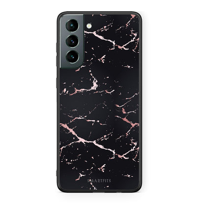 4 - Samsung S21 Black Rosegold Marble case, cover, bumper