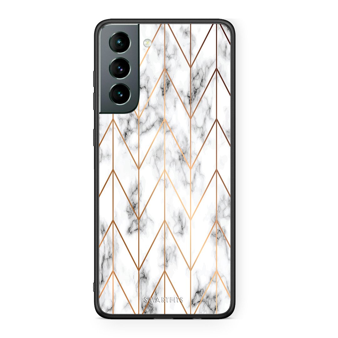 44 - Samsung S21 Gold Geometric Marble case, cover, bumper