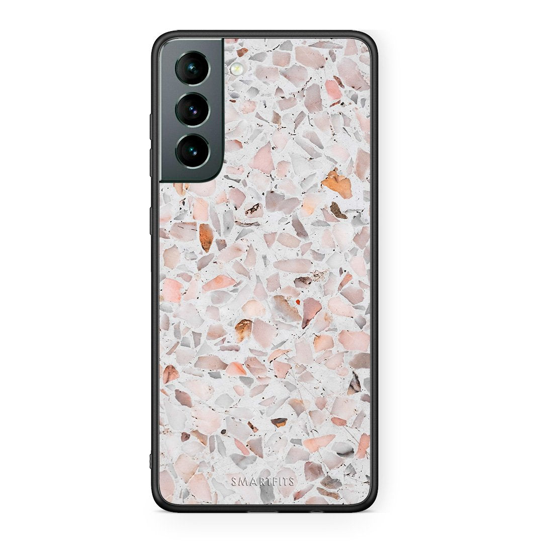 Samsung S21 Marble Terrazzo θήκη από τη Smartfits με σχέδιο στο πίσω μέρος και μαύρο περίβλημα | Smartphone case with colorful back and black bezels by Smartfits