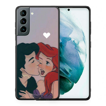 Θήκη Αγίου Βαλεντίνου Samsung S21 Mermaid Love από τη Smartfits με σχέδιο στο πίσω μέρος και μαύρο περίβλημα | Samsung S21 Mermaid Love case with colorful back and black bezels