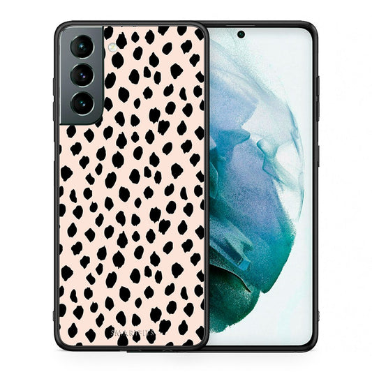 Θήκη Samsung S21 New Polka Dots από τη Smartfits με σχέδιο στο πίσω μέρος και μαύρο περίβλημα | Samsung S21 New Polka Dots case with colorful back and black bezels
