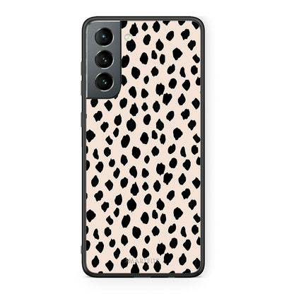Samsung S21 New Polka Dots θήκη από τη Smartfits με σχέδιο στο πίσω μέρος και μαύρο περίβλημα | Smartphone case with colorful back and black bezels by Smartfits