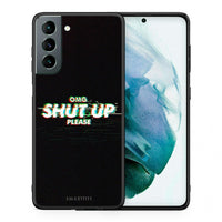 Thumbnail for Θήκη Samsung S21 OMG ShutUp από τη Smartfits με σχέδιο στο πίσω μέρος και μαύρο περίβλημα | Samsung S21 OMG ShutUp case with colorful back and black bezels