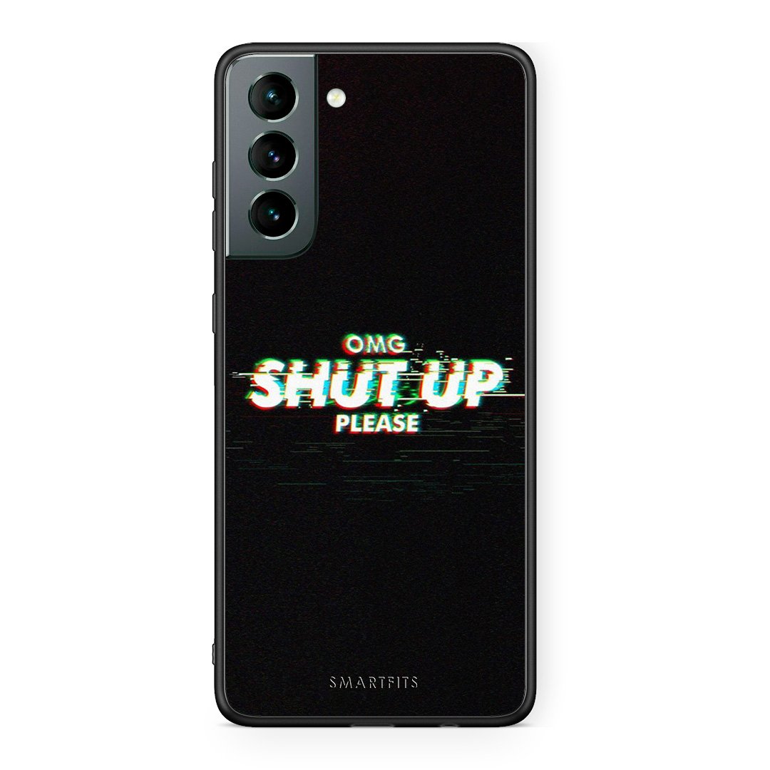 Samsung S21 OMG ShutUp θήκη από τη Smartfits με σχέδιο στο πίσω μέρος και μαύρο περίβλημα | Smartphone case with colorful back and black bezels by Smartfits