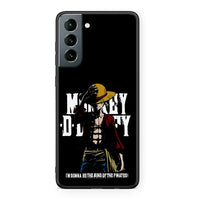 Thumbnail for Samsung S21 Pirate King θήκη από τη Smartfits με σχέδιο στο πίσω μέρος και μαύρο περίβλημα | Smartphone case with colorful back and black bezels by Smartfits