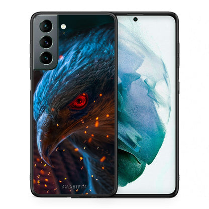 Θήκη Samsung S21 Eagle PopArt από τη Smartfits με σχέδιο στο πίσω μέρος και μαύρο περίβλημα | Samsung S21 Eagle PopArt case with colorful back and black bezels