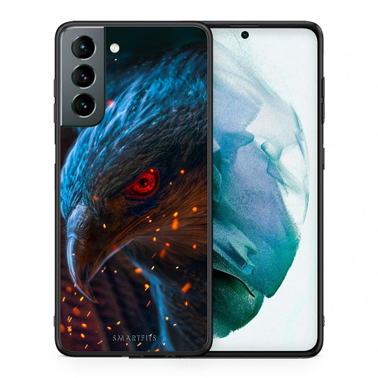Θήκη Samsung S21 Eagle PopArt από τη Smartfits με σχέδιο στο πίσω μέρος και μαύρο περίβλημα | Samsung S21 Eagle PopArt case with colorful back and black bezels