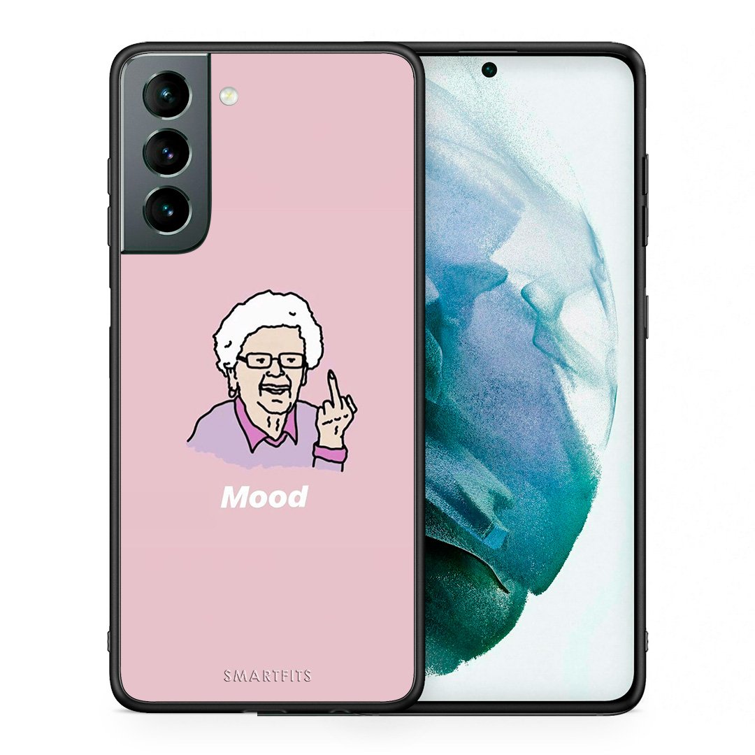 Θήκη Samsung S21 Mood PopArt από τη Smartfits με σχέδιο στο πίσω μέρος και μαύρο περίβλημα | Samsung S21 Mood PopArt case with colorful back and black bezels