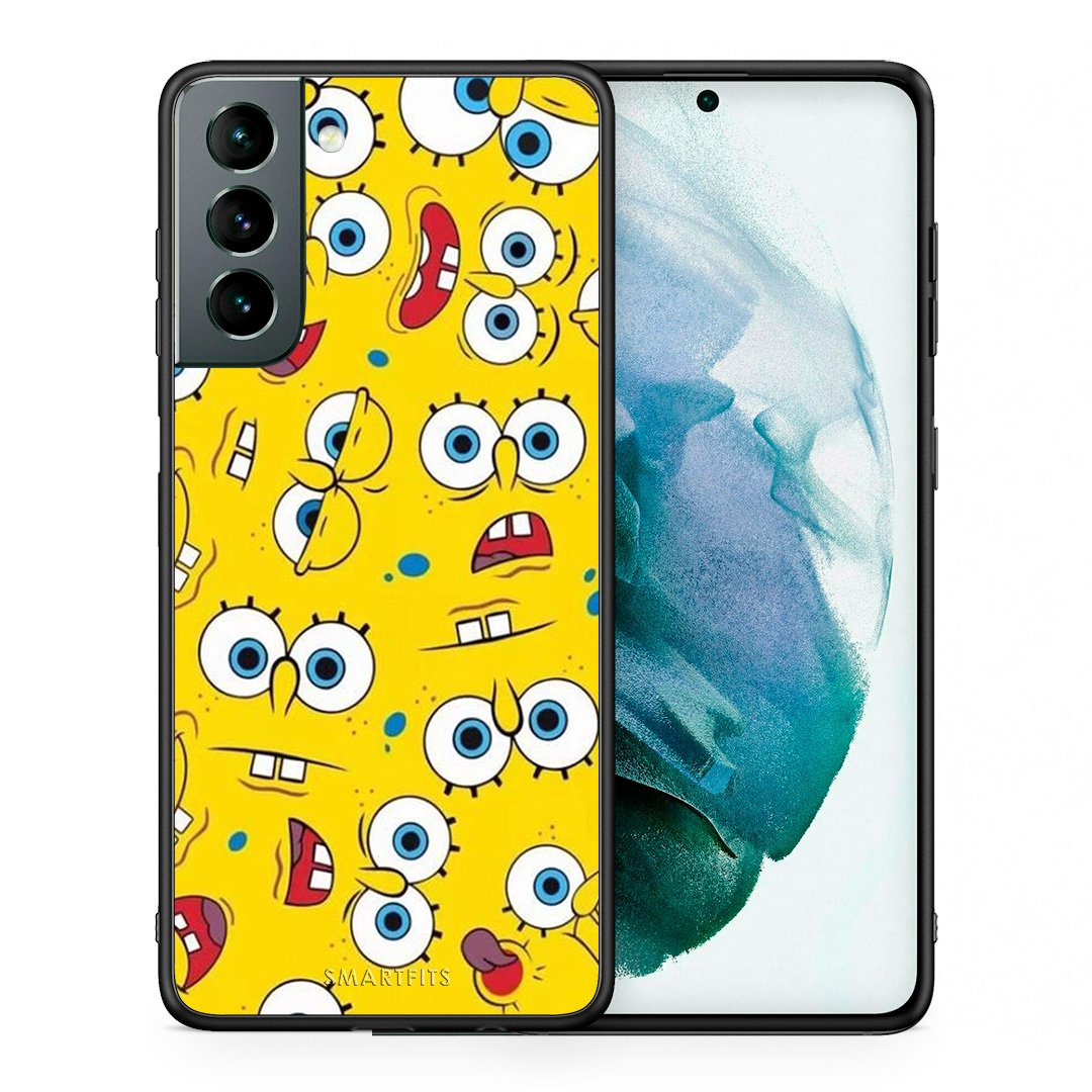 Θήκη Samsung S21 Sponge PopArt από τη Smartfits με σχέδιο στο πίσω μέρος και μαύρο περίβλημα | Samsung S21 Sponge PopArt case with colorful back and black bezels