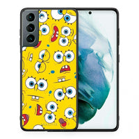 Thumbnail for Θήκη Samsung S21 Sponge PopArt από τη Smartfits με σχέδιο στο πίσω μέρος και μαύρο περίβλημα | Samsung S21 Sponge PopArt case with colorful back and black bezels