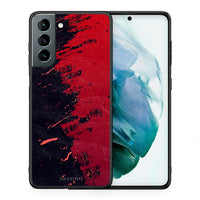 Thumbnail for Θήκη Αγίου Βαλεντίνου Samsung S21 Red Paint από τη Smartfits με σχέδιο στο πίσω μέρος και μαύρο περίβλημα | Samsung S21 Red Paint case with colorful back and black bezels