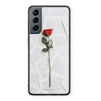 Thumbnail for Samsung S21 Red Rose θήκη από τη Smartfits με σχέδιο στο πίσω μέρος και μαύρο περίβλημα | Smartphone case with colorful back and black bezels by Smartfits