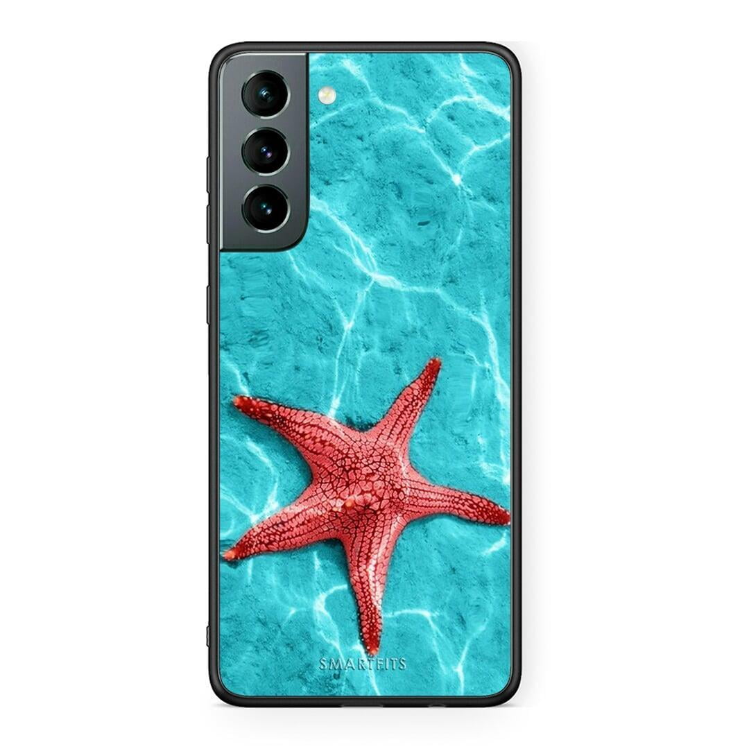 Samsung S21 Red Starfish Θήκη από τη Smartfits με σχέδιο στο πίσω μέρος και μαύρο περίβλημα | Smartphone case with colorful back and black bezels by Smartfits