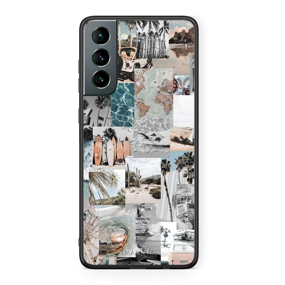 Samsung S21 Retro Beach Life Θήκη από τη Smartfits με σχέδιο στο πίσω μέρος και μαύρο περίβλημα | Smartphone case with colorful back and black bezels by Smartfits
