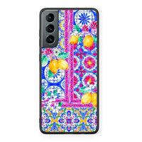 Thumbnail for Samsung S21 Retro Spring θήκη από τη Smartfits με σχέδιο στο πίσω μέρος και μαύρο περίβλημα | Smartphone case with colorful back and black bezels by Smartfits