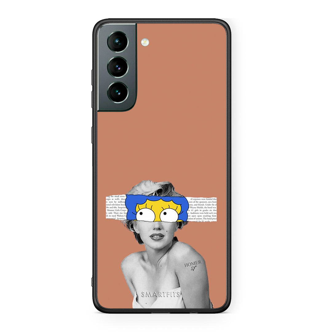 Samsung S21 Sim Merilyn θήκη από τη Smartfits με σχέδιο στο πίσω μέρος και μαύρο περίβλημα | Smartphone case with colorful back and black bezels by Smartfits