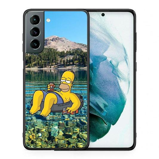 Θήκη Samsung S21 Summer Happiness από τη Smartfits με σχέδιο στο πίσω μέρος και μαύρο περίβλημα | Samsung S21 Summer Happiness case with colorful back and black bezels