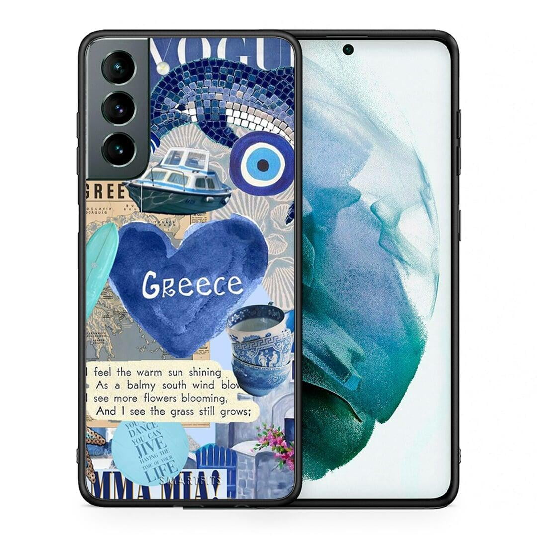 Θήκη Samsung S21 Summer In Greece από τη Smartfits με σχέδιο στο πίσω μέρος και μαύρο περίβλημα | Samsung S21 Summer In Greece case with colorful back and black bezels