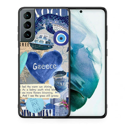Θήκη Samsung S21 Summer In Greece από τη Smartfits με σχέδιο στο πίσω μέρος και μαύρο περίβλημα | Samsung S21 Summer In Greece case with colorful back and black bezels