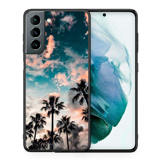 Θήκη Samsung S21 Sky Summer από τη Smartfits με σχέδιο στο πίσω μέρος και μαύρο περίβλημα | Samsung S21 Sky Summer case with colorful back and black bezels