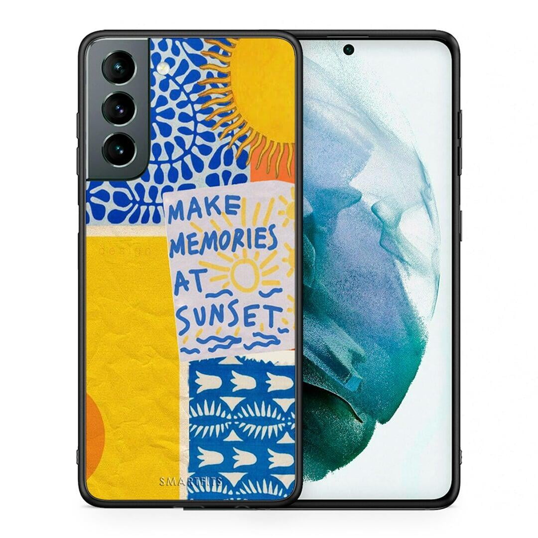 Θήκη Samsung S21 Sunset Memories από τη Smartfits με σχέδιο στο πίσω μέρος και μαύρο περίβλημα | Samsung S21 Sunset Memories case with colorful back and black bezels