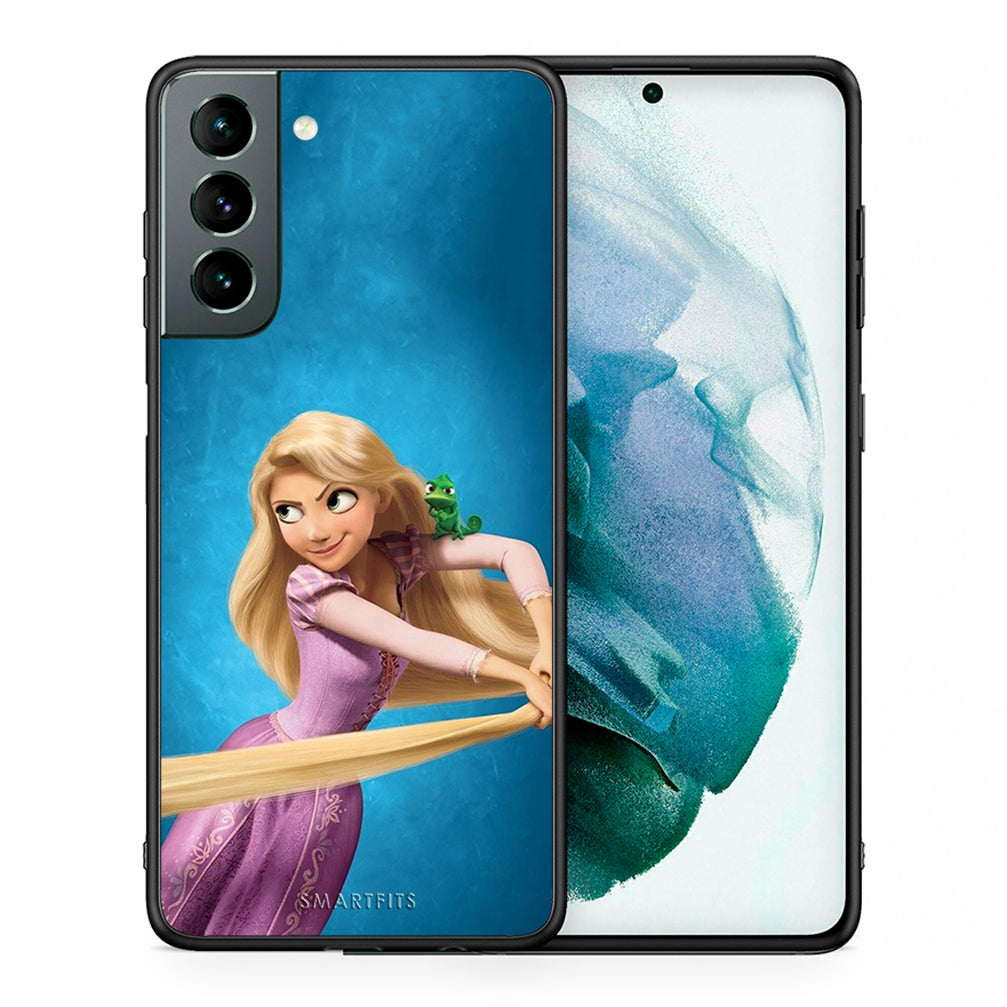 Θήκη Αγίου Βαλεντίνου Samsung S21 Tangled 2 από τη Smartfits με σχέδιο στο πίσω μέρος και μαύρο περίβλημα | Samsung S21 Tangled 2 case with colorful back and black bezels