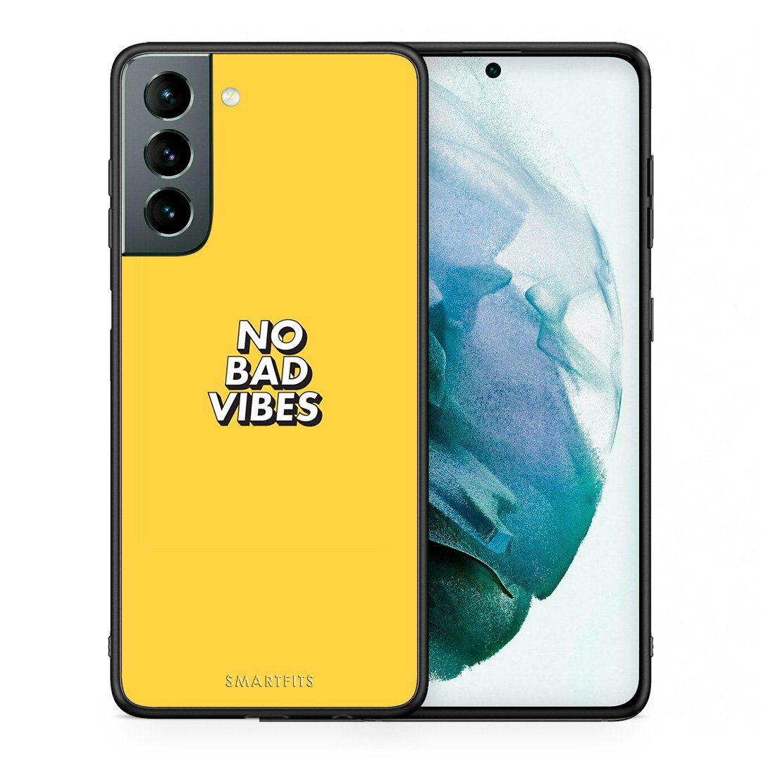 Θήκη Samsung S21 Vibes Text από τη Smartfits με σχέδιο στο πίσω μέρος και μαύρο περίβλημα | Samsung S21 Vibes Text case with colorful back and black bezels