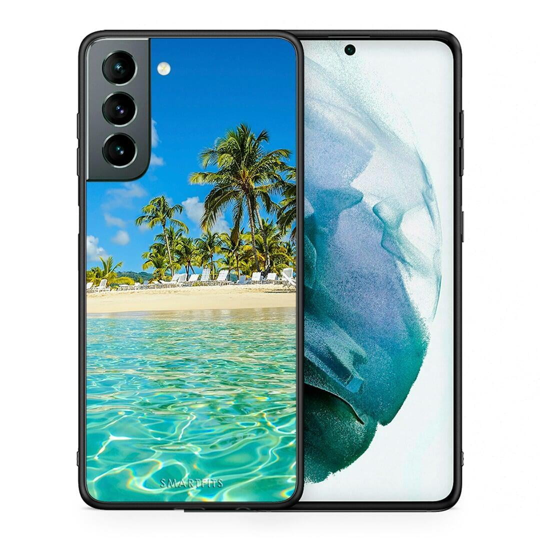 Θήκη Samsung S21 Tropical Vibes από τη Smartfits με σχέδιο στο πίσω μέρος και μαύρο περίβλημα | Samsung S21 Tropical Vibes case with colorful back and black bezels