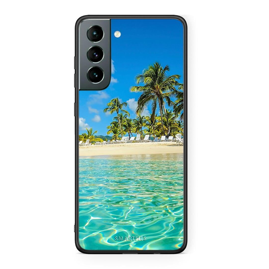 Samsung S21 Tropical Vibes Θήκη από τη Smartfits με σχέδιο στο πίσω μέρος και μαύρο περίβλημα | Smartphone case with colorful back and black bezels by Smartfits