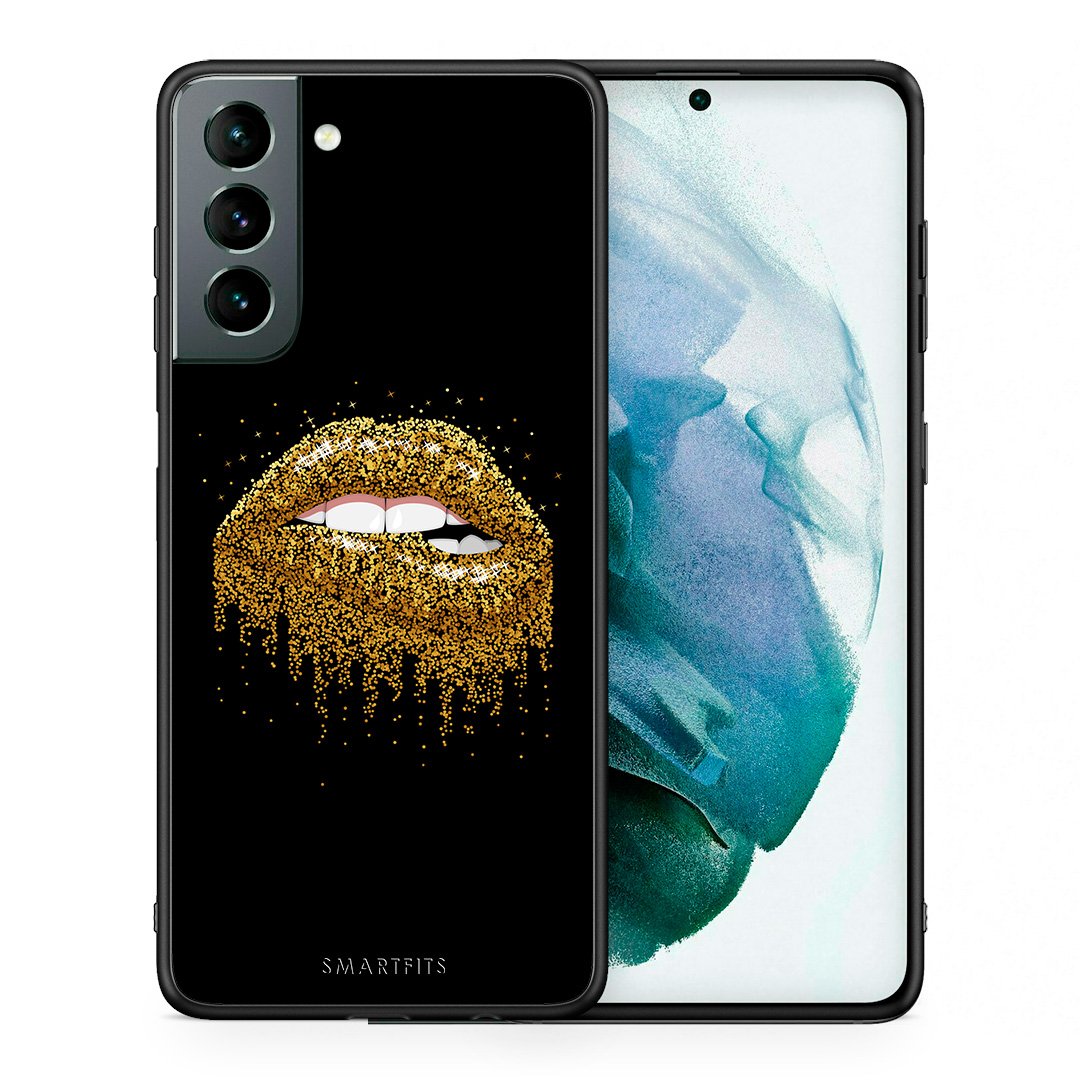 Θήκη Samsung S21 Golden Valentine από τη Smartfits με σχέδιο στο πίσω μέρος και μαύρο περίβλημα | Samsung S21 Golden Valentine case with colorful back and black bezels