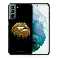Thumbnail for Θήκη Samsung S21 Golden Valentine από τη Smartfits με σχέδιο στο πίσω μέρος και μαύρο περίβλημα | Samsung S21 Golden Valentine case with colorful back and black bezels