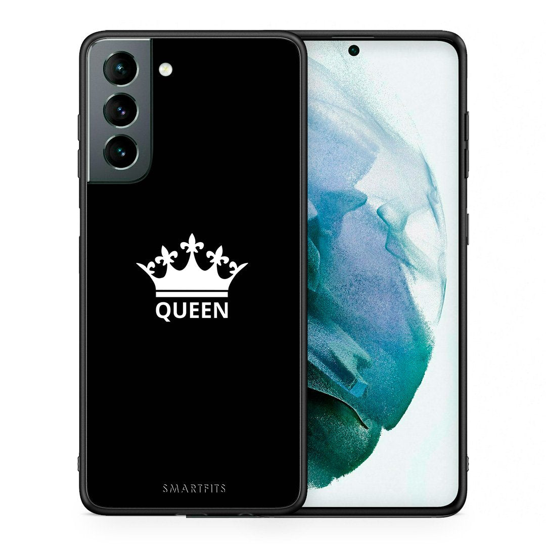 Θήκη Samsung S21 Queen Valentine από τη Smartfits με σχέδιο στο πίσω μέρος και μαύρο περίβλημα | Samsung S21 Queen Valentine case with colorful back and black bezels