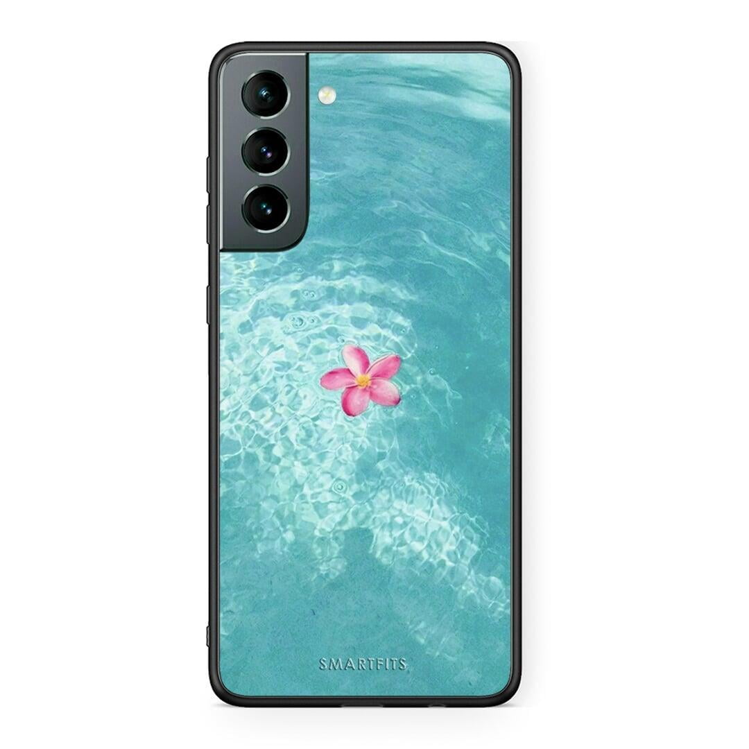Samsung S21 Water Flower Θήκη από τη Smartfits με σχέδιο στο πίσω μέρος και μαύρο περίβλημα | Smartphone case with colorful back and black bezels by Smartfits