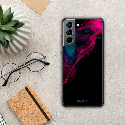 Watercolor Pink Black - Samsung Galaxy S21 θήκη