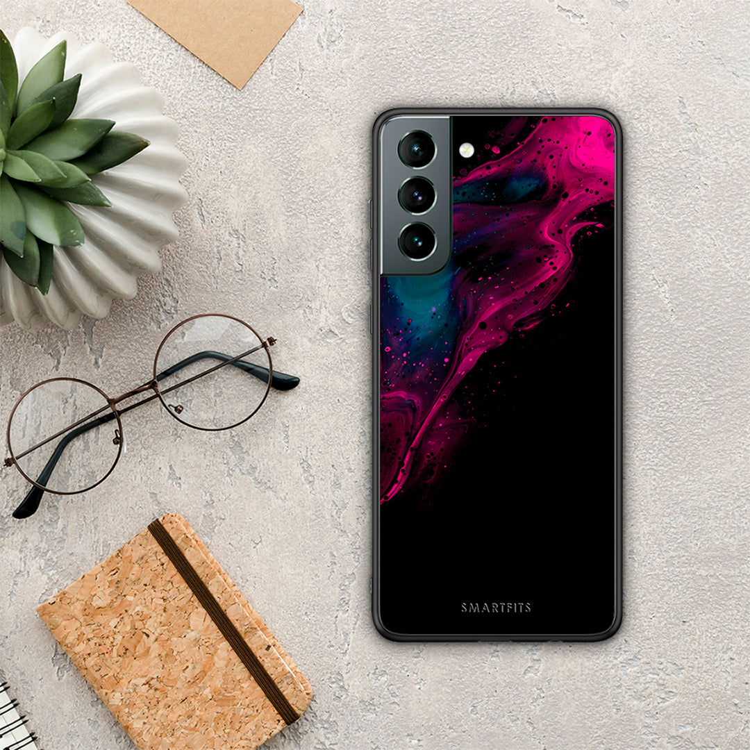 Watercolor Pink Black - Samsung Galaxy S21 θήκη
