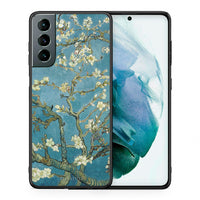 Thumbnail for Θήκη Samsung S21 White Blossoms από τη Smartfits με σχέδιο στο πίσω μέρος και μαύρο περίβλημα | Samsung S21 White Blossoms case with colorful back and black bezels