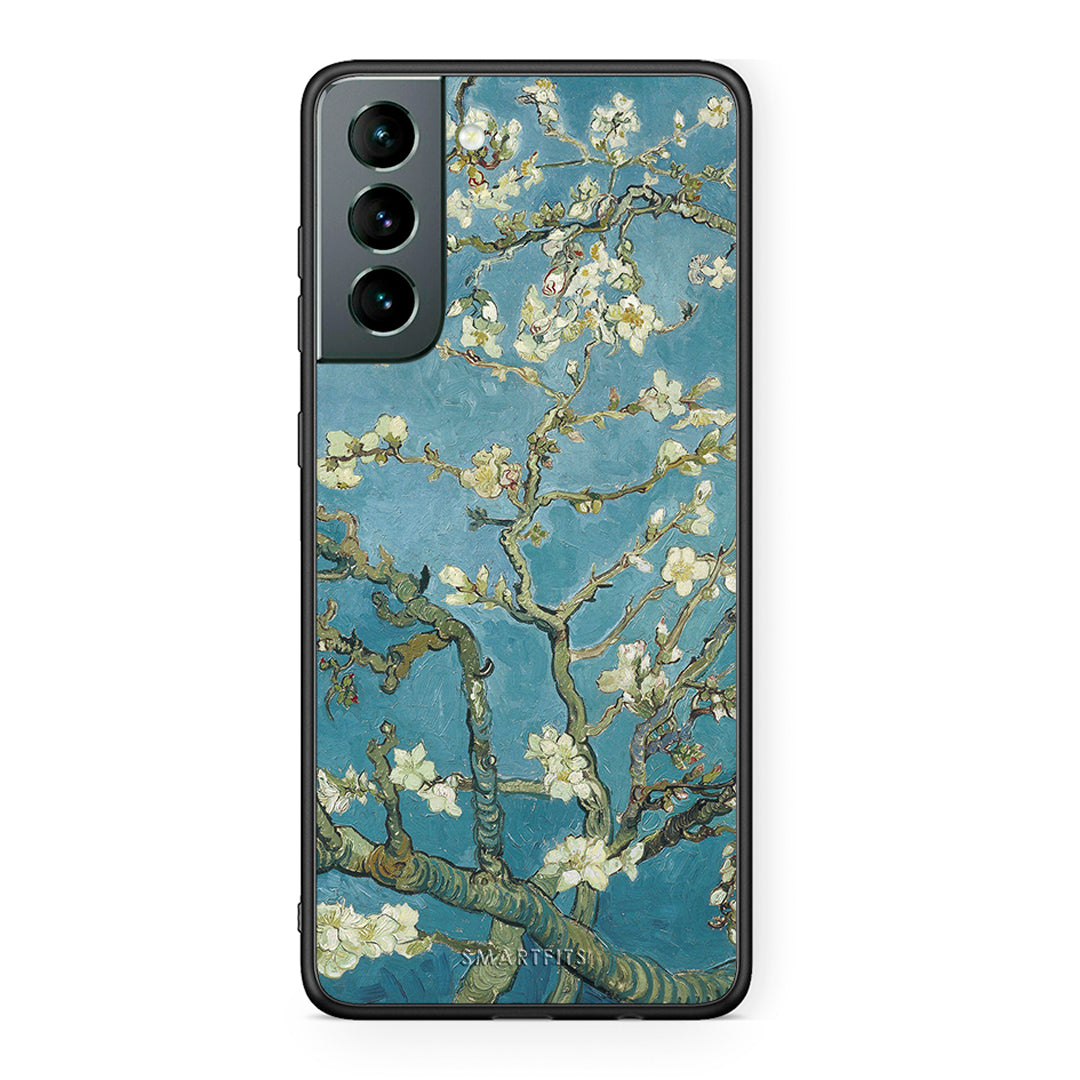 Samsung S21 White Blossoms θήκη από τη Smartfits με σχέδιο στο πίσω μέρος και μαύρο περίβλημα | Smartphone case with colorful back and black bezels by Smartfits