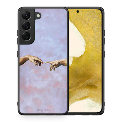 Θήκη Samsung S22 Adam Hand από τη Smartfits με σχέδιο στο πίσω μέρος και μαύρο περίβλημα | Samsung S22 Adam Hand case with colorful back and black bezels