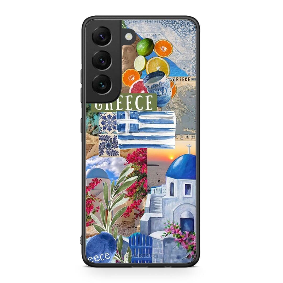 Samsung S22 All Greek Θήκη από τη Smartfits με σχέδιο στο πίσω μέρος και μαύρο περίβλημα | Smartphone case with colorful back and black bezels by Smartfits