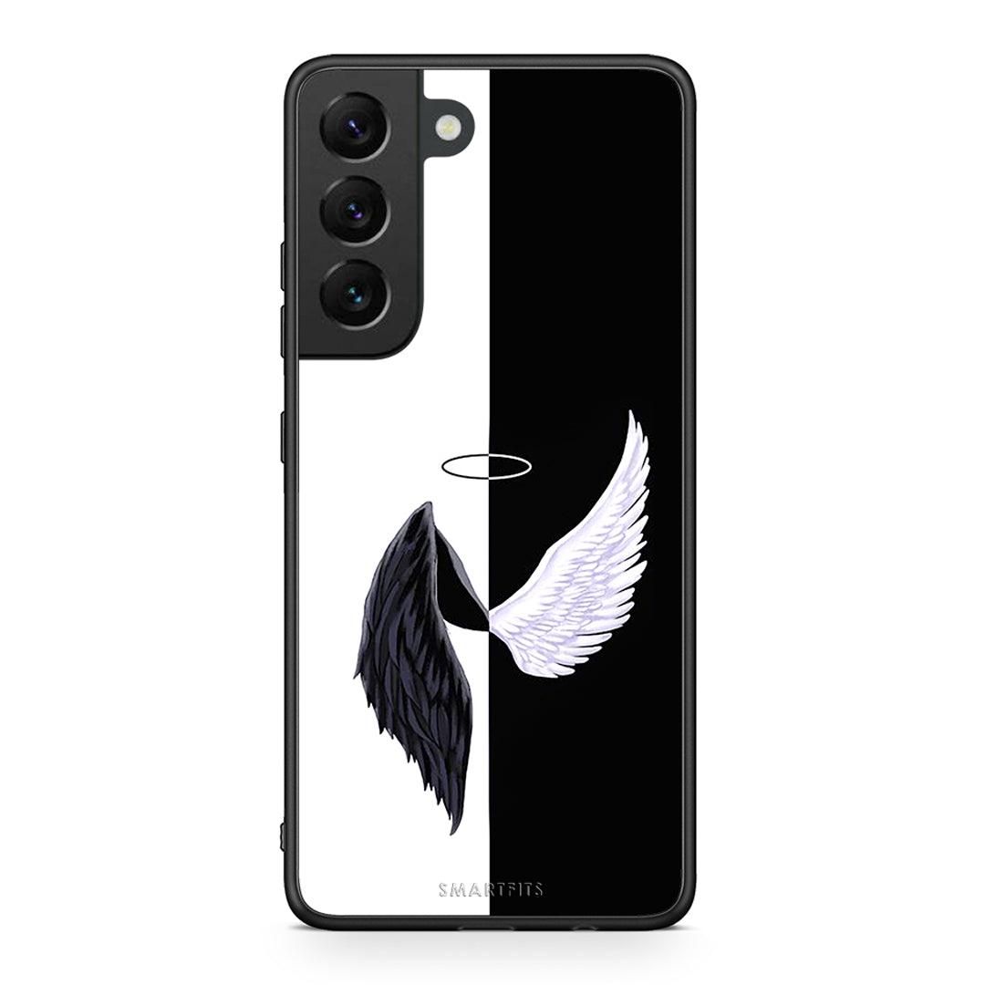 Samsung S22 Angels Demons θήκη από τη Smartfits με σχέδιο στο πίσω μέρος και μαύρο περίβλημα | Smartphone case with colorful back and black bezels by Smartfits