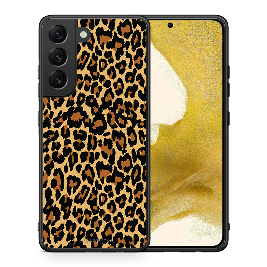 Θήκη Samsung S22 Leopard Animal από τη Smartfits με σχέδιο στο πίσω μέρος και μαύρο περίβλημα | Samsung S22 Leopard Animal case with colorful back and black bezels