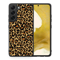 Thumbnail for Θήκη Samsung S22 Leopard Animal από τη Smartfits με σχέδιο στο πίσω μέρος και μαύρο περίβλημα | Samsung S22 Leopard Animal case with colorful back and black bezels