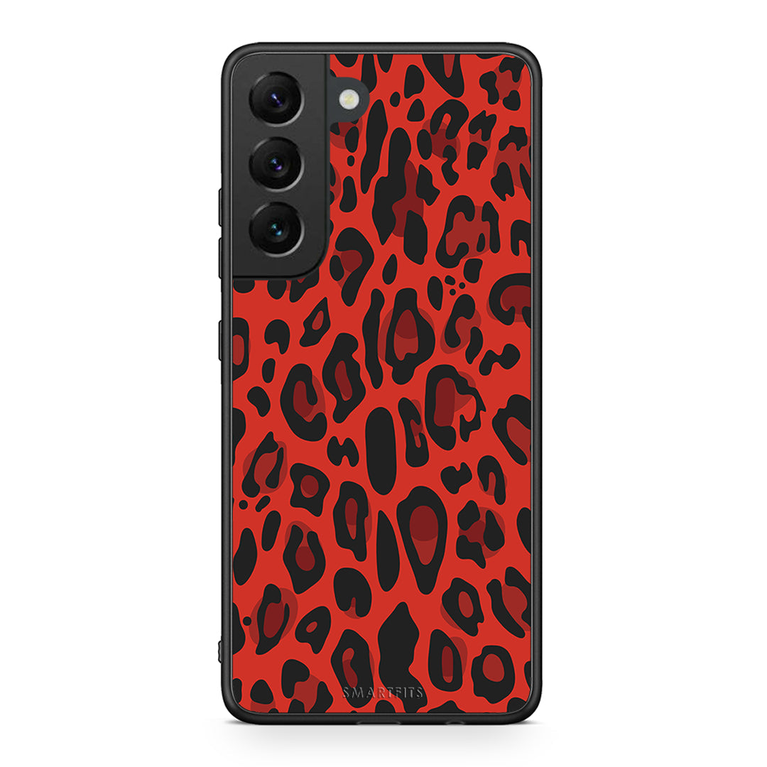 4 - Samsung S22 Red Leopard Animal case, cover, bumper