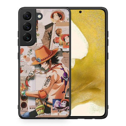 Θήκη Samsung S22 Anime Collage από τη Smartfits με σχέδιο στο πίσω μέρος και μαύρο περίβλημα | Samsung S22 Anime Collage case with colorful back and black bezels