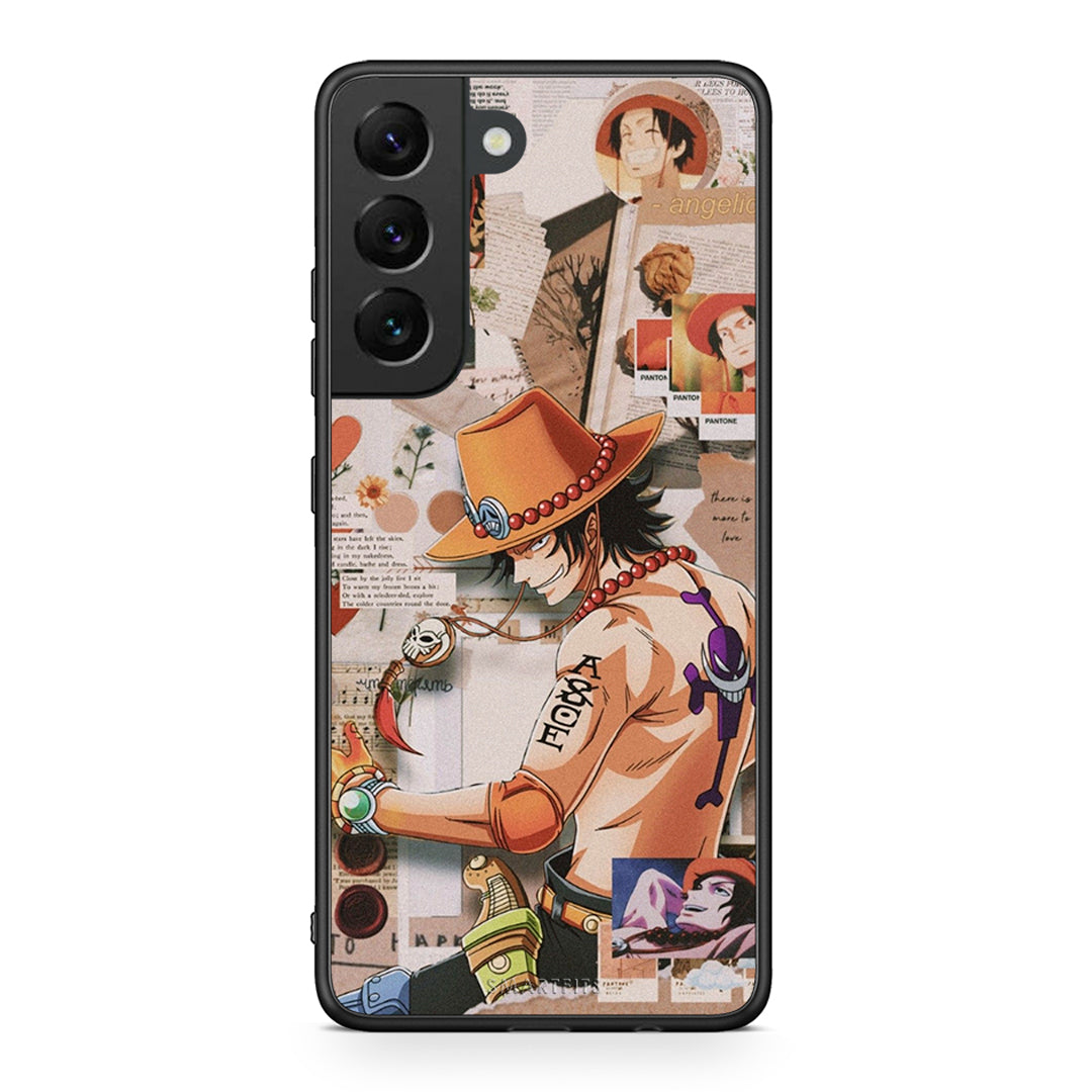 Samsung S22 Anime Collage θήκη από τη Smartfits με σχέδιο στο πίσω μέρος και μαύρο περίβλημα | Smartphone case with colorful back and black bezels by Smartfits