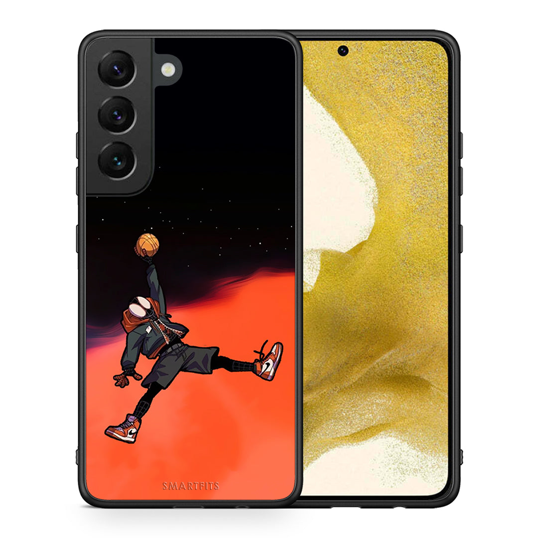 Θήκη Samsung S22 Basketball Hero από τη Smartfits με σχέδιο στο πίσω μέρος και μαύρο περίβλημα | Samsung S22 Basketball Hero case with colorful back and black bezels