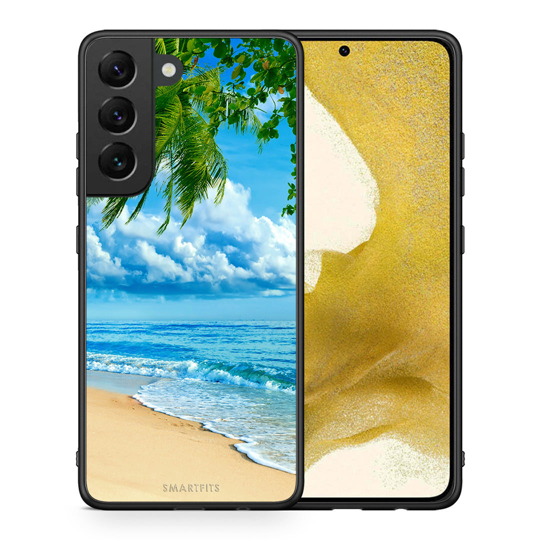 Θήκη Samsung S22 Beautiful Beach από τη Smartfits με σχέδιο στο πίσω μέρος και μαύρο περίβλημα | Samsung S22 Beautiful Beach case with colorful back and black bezels