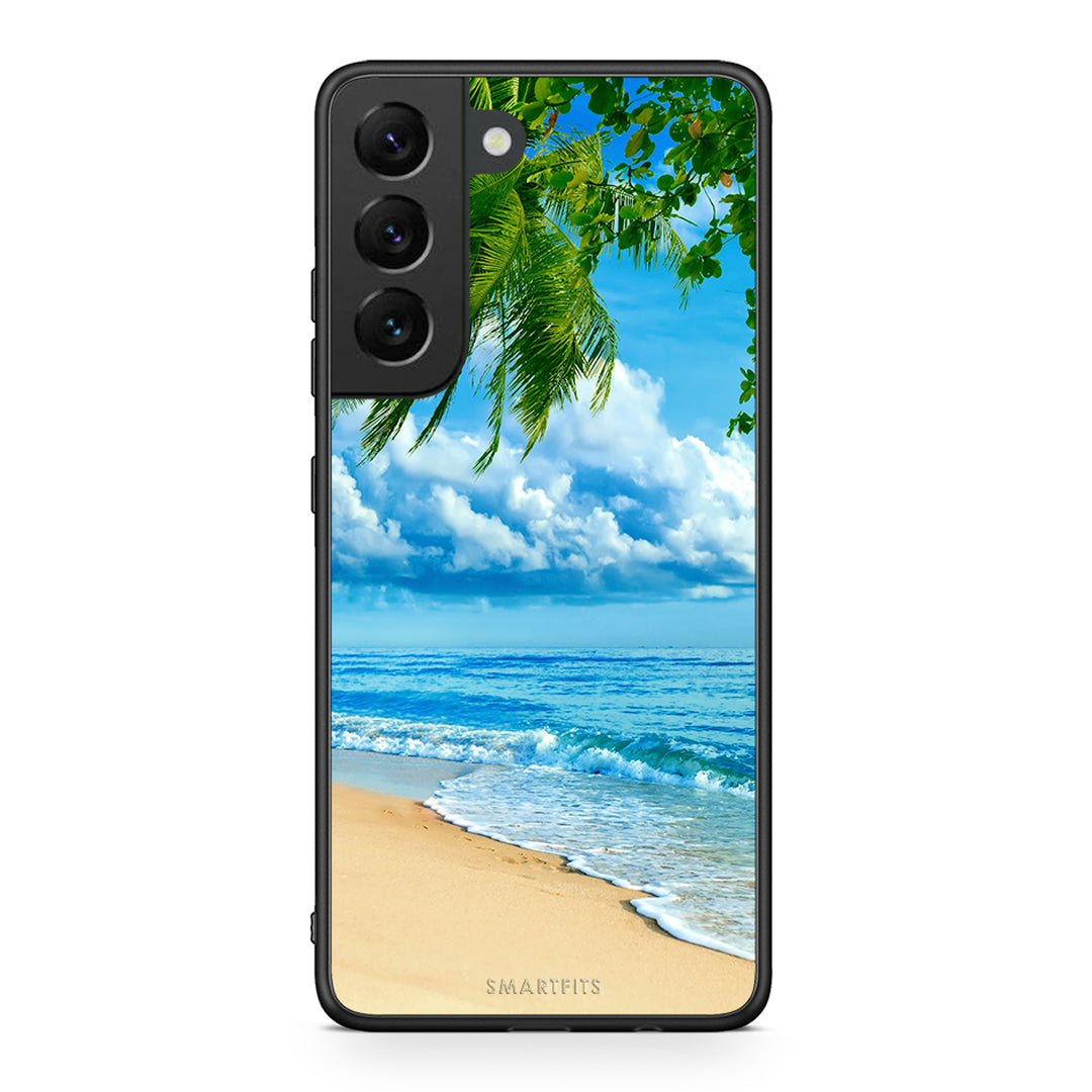 Samsung S22 Beautiful Beach θήκη από τη Smartfits με σχέδιο στο πίσω μέρος και μαύρο περίβλημα | Smartphone case with colorful back and black bezels by Smartfits