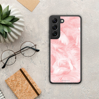 Boho Pink Feather - Samsung Galaxy S22 θήκη