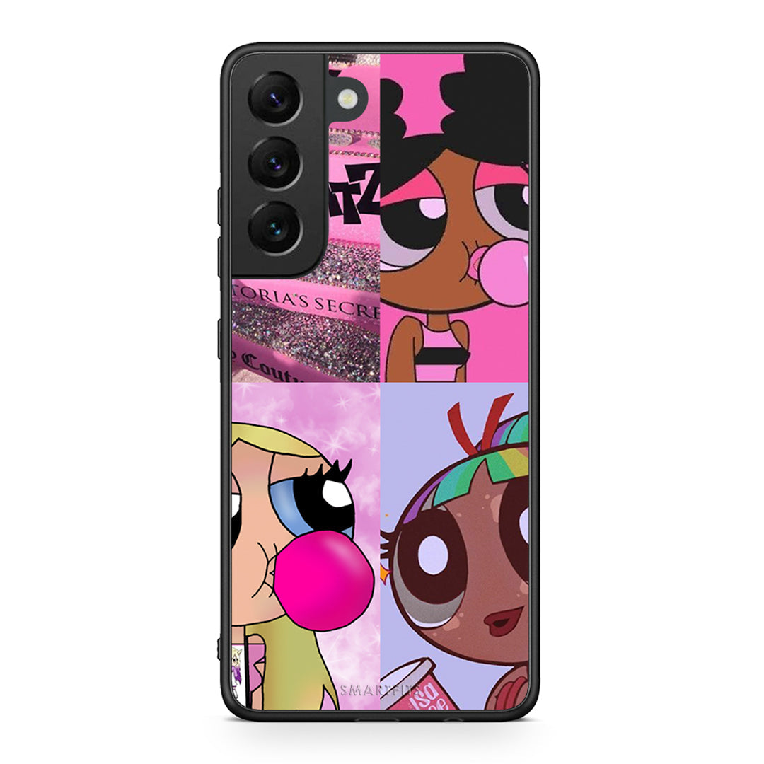 Samsung S22 Bubble Girls Θήκη Αγίου Βαλεντίνου από τη Smartfits με σχέδιο στο πίσω μέρος και μαύρο περίβλημα | Smartphone case with colorful back and black bezels by Smartfits